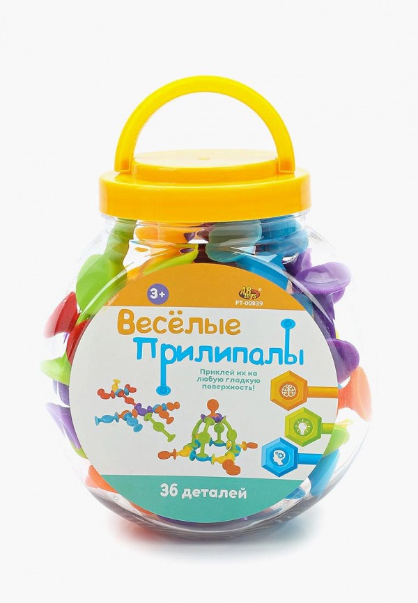 

Конструктор Abtoys, Разноцветный, с присосками "Веселые прилипалы", мягкий