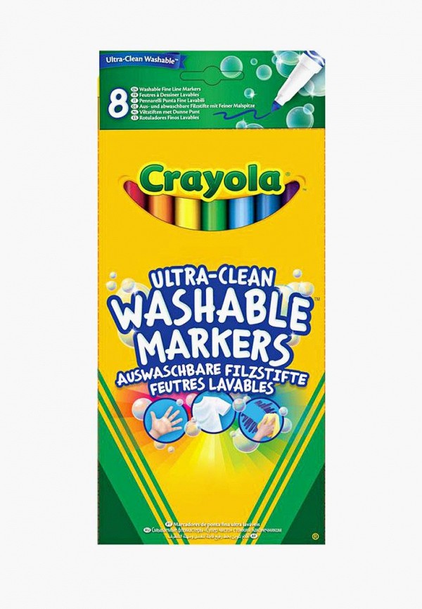 

Набор для творчества Crayola, 8 тонких смываемых фломастеров на водной основе классических цветов, Разноцветный