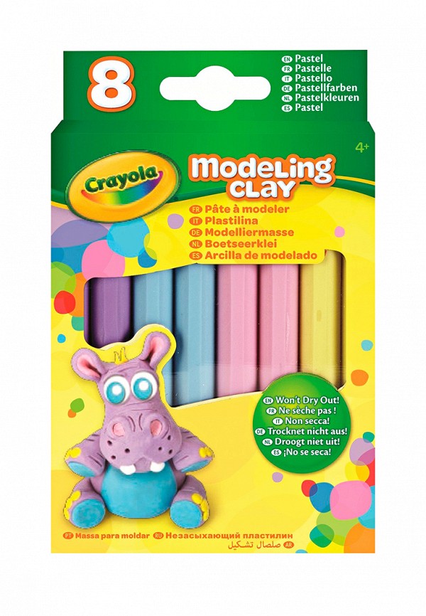 

Набор для творчества Crayola, Разноцветный, Незасыхающий пластилин Пастель (4 цвета)