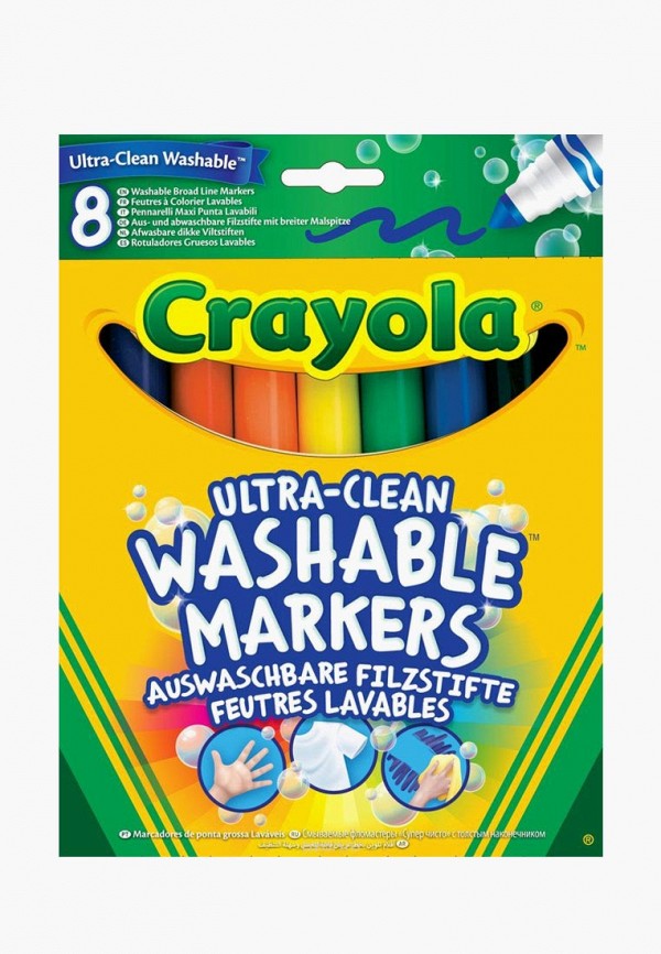 

Набор для творчества Crayola, 8 смываемых широких фломастеров на водной основе, Разноцветный