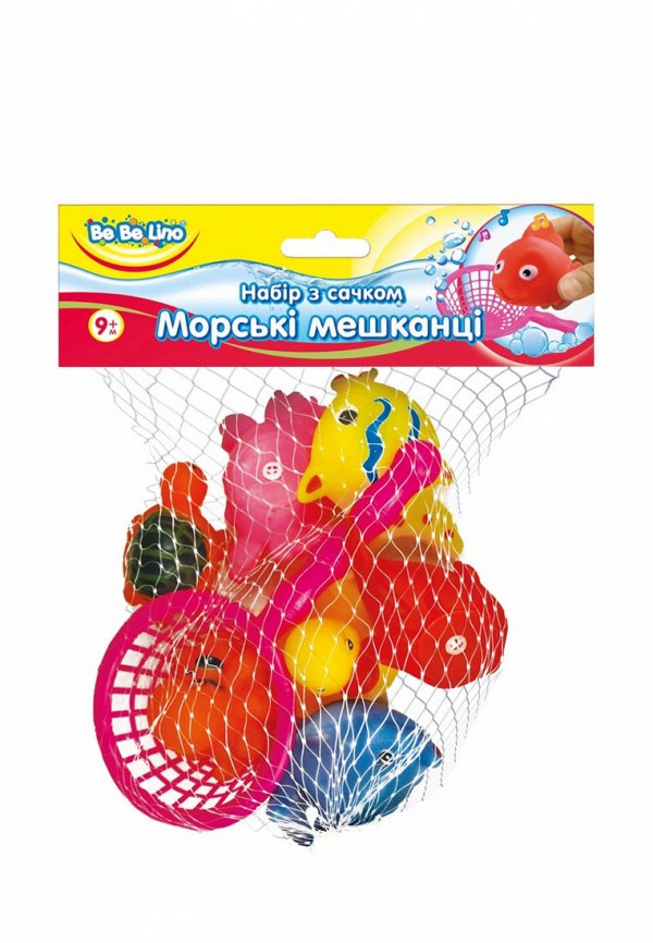 

Игрушка для ванны BeBeLino, Набор игрушек для купания с сачком "Морские жители, Разноцветный