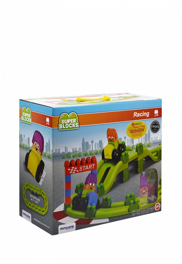 

Конструктор Miniland, Разноцветный, Super Blocks Racing (70 деталей) в чемоданчике