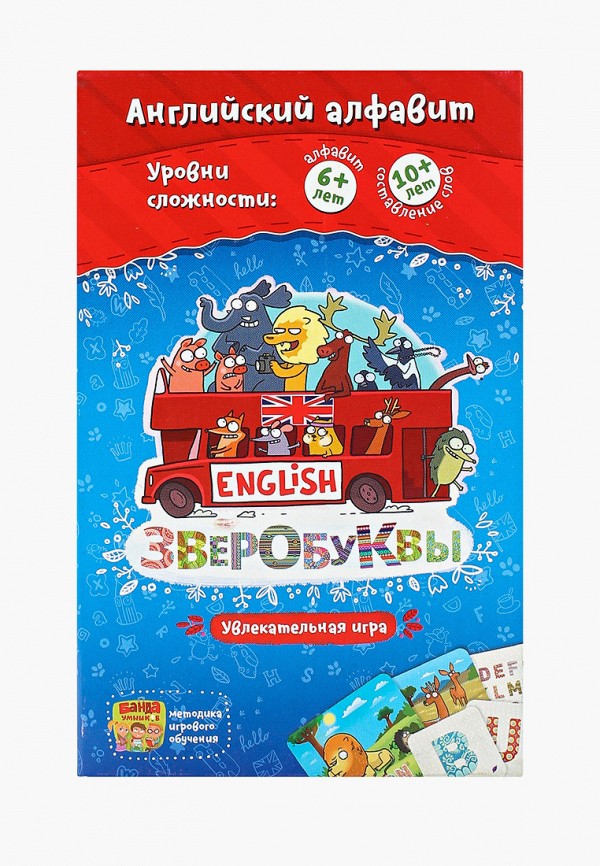 

Игра настольная Банда умников, Синий, Зверобуквы English