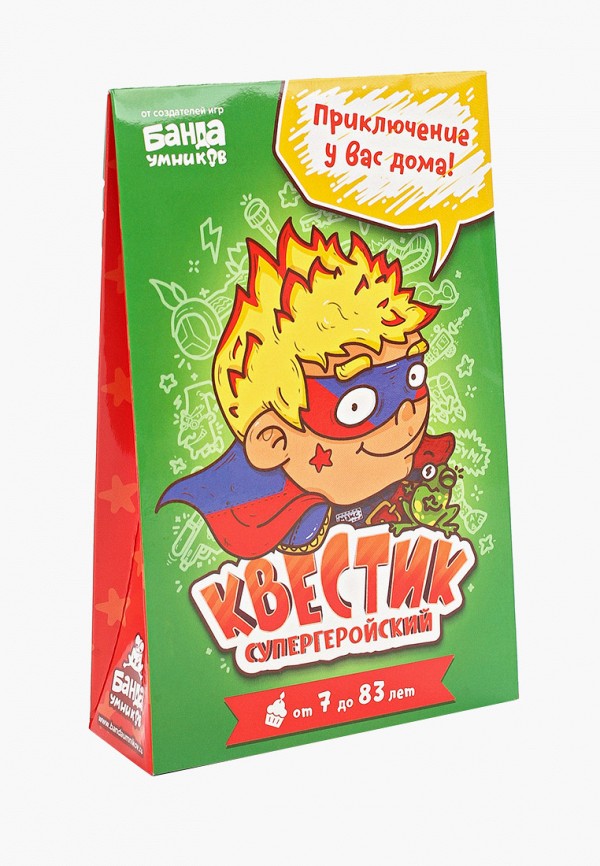 

Игра настольная Банда умников, Зеленый, Квестик супергеройский Мальчик