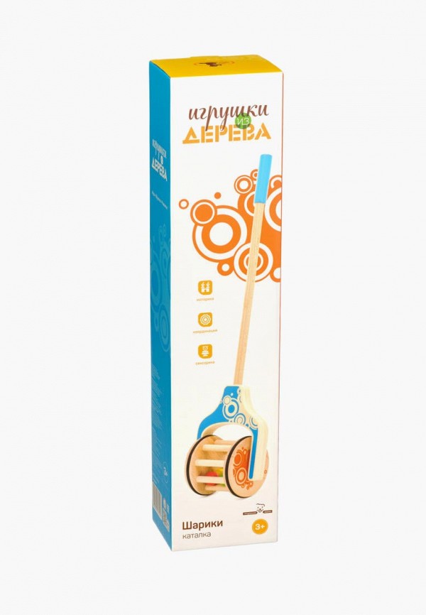 

Игрушка Игрушки из дерева, Разноцветный, Детская Каталка "Шарики"
