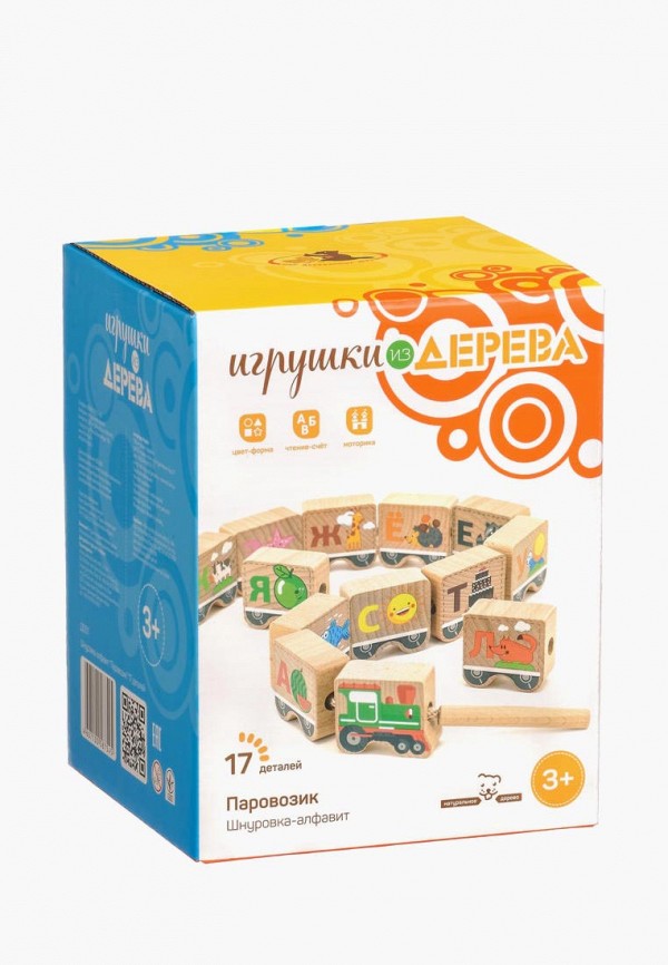 

Игрушка Игрушки из дерева, Разноцветный, Бусы-алфавит "Паровозик" (17 дет)