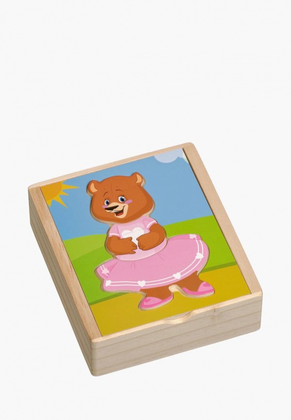 

Пазл Игрушки из дерева, Разноцветный, Медвежонок Катя
