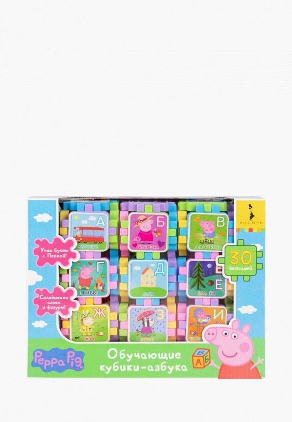 

Конструктор Росмэн, Разноцветный, Обучающий, кубики-азбука. Peppa Pig