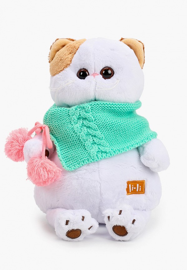 

Игрушка мягкая Basik&Co, Белый, Кошка Ли-Ли в бирюзовом снуде