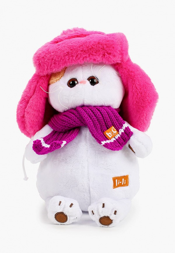 

Игрушка мягкая Basik&Co, Белый, Кошка Ли-Ли в меховой шапке