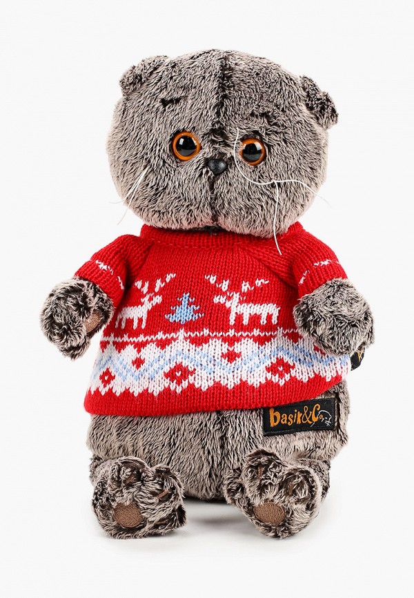 

Игрушка мягкая Basik&Co, Разноцветный, Кот Басик в свитере с оленями