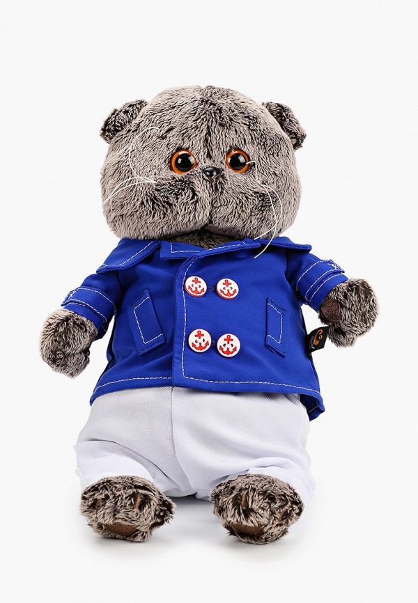 

Игрушка мягкая Basik&Co, Коричневый, Кот Басик в синем кителе 22см
