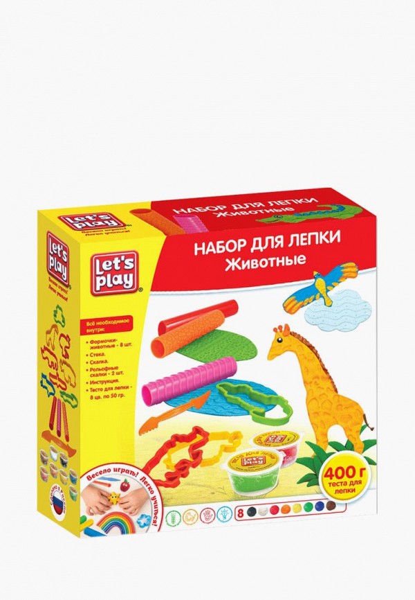 

Набор игровой Росмэн, Разноцветный, для лепки "Животные" Let's Play