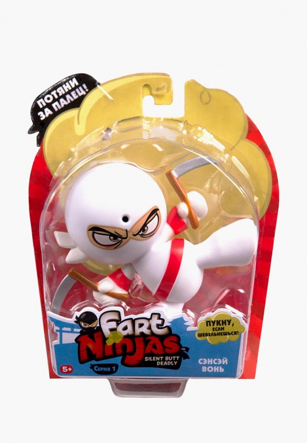 

Игрушка Росмэн, Белый, Фарт Ниндзя.Игрушка "Пукающий" Ниндзя белый с серпами.TM Fart Ninjas