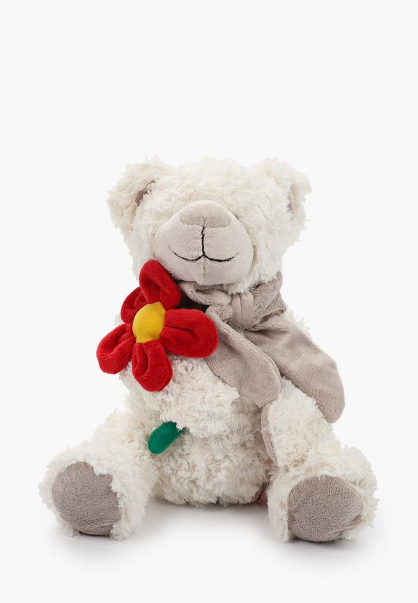 

Игрушка мягкая Magic Bear Toys, Белый, Мишка Сэмюэл в шарфе с цветком 25 см