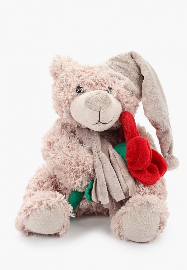 

Игрушка мягкая Magic Bear Toys, Розовый, Мишка Дилан в шапке и шарфе с цветком, 20 см