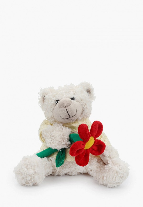 

Игрушка мягкая Magic Bear Toys, Белый, Мишка Вильгельм в свитере с цветком, 20 см