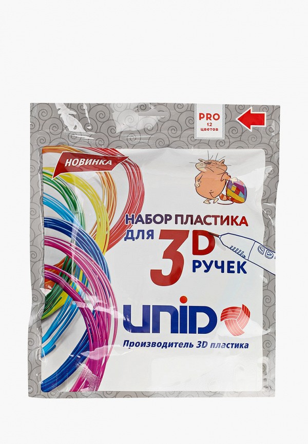 

Набор для творчества Unid, Разноцветный, пластика для 3D ручек PRO-12, 12 цветов по 10 м.