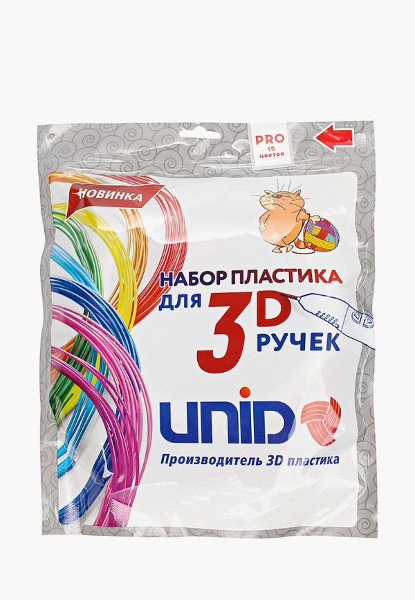 

Набор для творчества Unid, Разноцветный, пластика для 3D ручек PRO15, 15 цветов по 10 м.