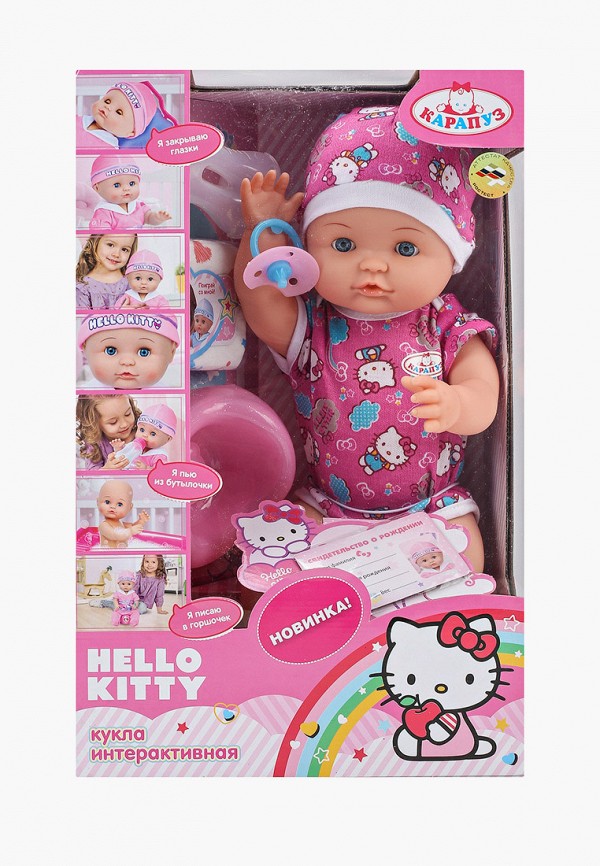 

Игрушка интерактивная Карапуз, Разноцветный, HELLO KITTY, h 40 см