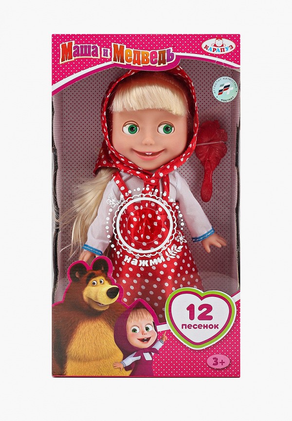 

Кукла Карапуз, Разноцветный, "Маша", МАША И МЕДВЕДЬ, h 30 см