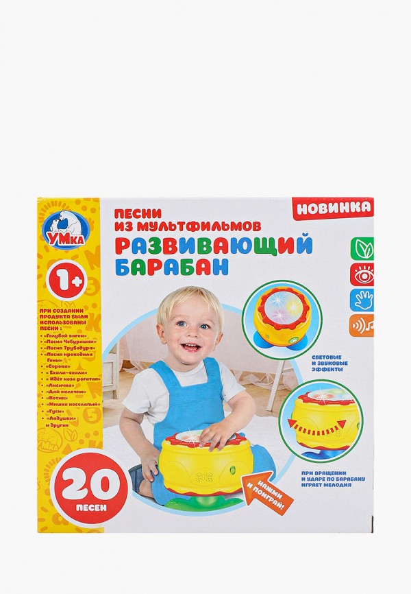 

Игрушка интерактивная Умка, Разноцветный, развивающая «Барабан»