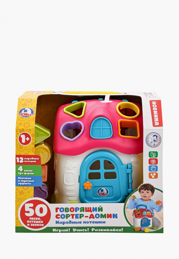 

Игрушка интерактивная Умка, Разноцветный, Сортер-домик