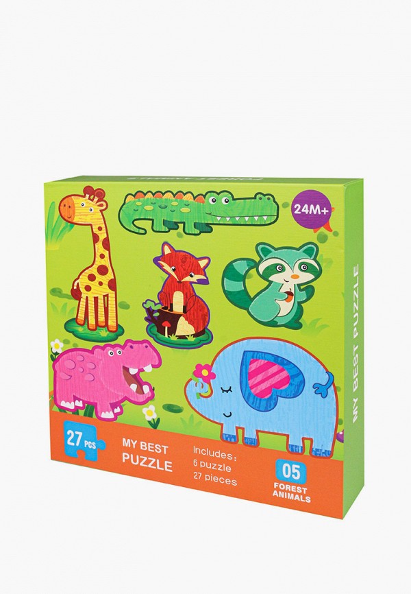

Игрушка Рыжий Кот, Разноцветный, деревянная рамка-вкладыш "ЗВЕРЯТА", 25х25 см
