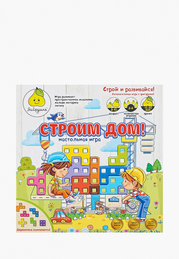 

Игра настольная ЯиГрушка, Разноцветный, "Строим дом"