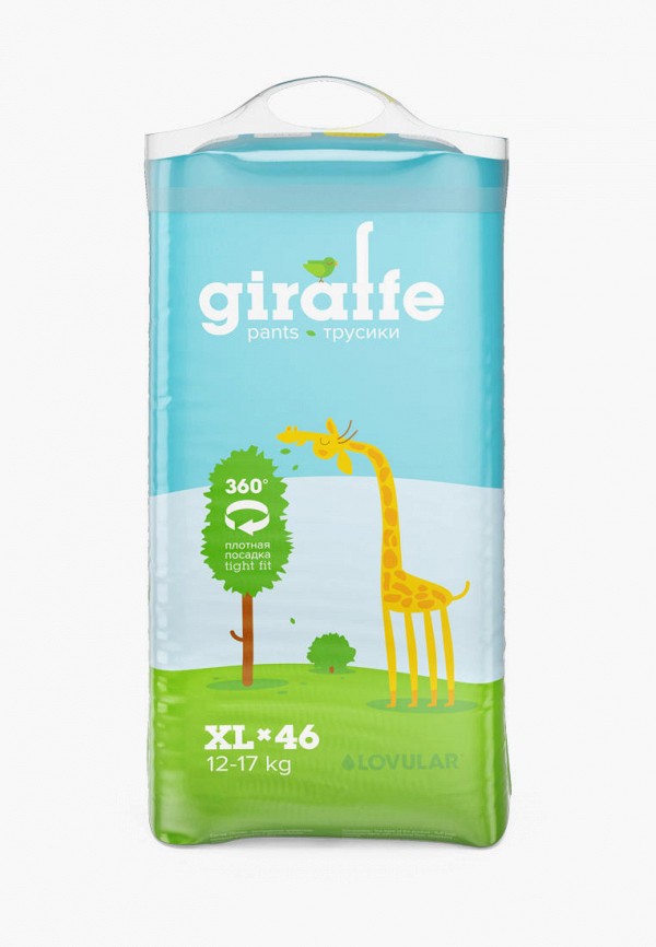 

Подгузники-трусики Lovular, Голубой, GIRAFFE XL, 12-17 кг. 46 шт/уп