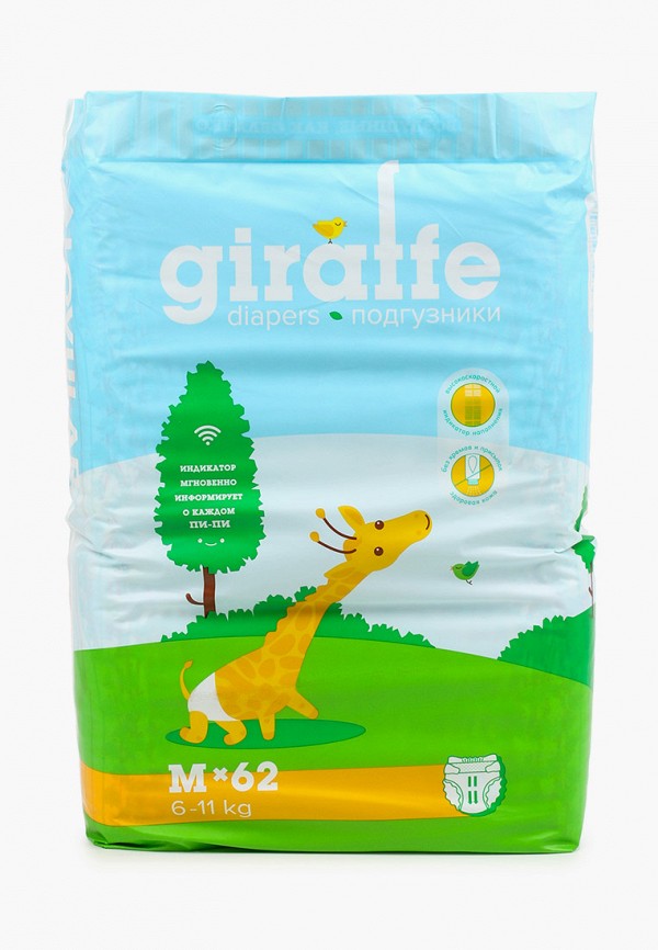 

Подгузники Lovular, Голубой, GIRAFFE M, 6-11 кг, 62 шт/уп