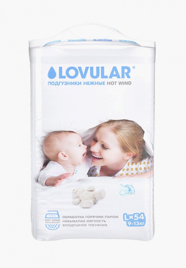 

Подгузники Lovular, Белый, HOT WIND L, 9-13 кг. 54 шт/уп