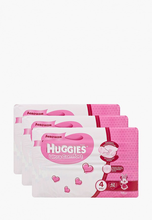 

Подгузники Huggies, Разноцветный, Ultra Comfort для девочек 4 (8-14кг), 126 шт.