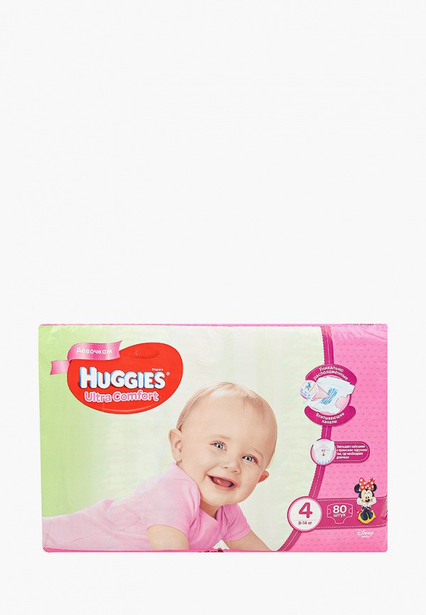 

Подгузники Huggies, Разноцветный, Ultra Comfort для девочек 4 (8-14кг), 80 шт.