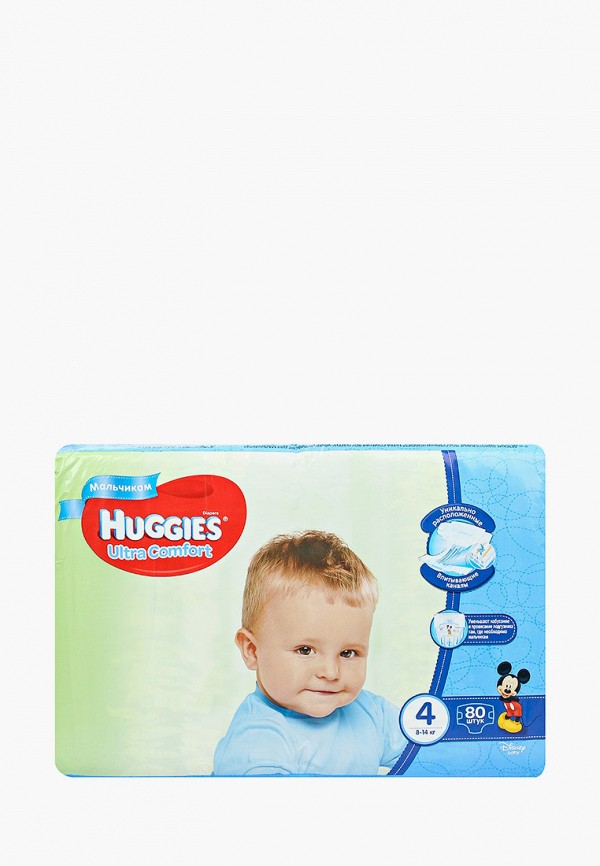 

Подгузники Huggies, Белый, Ultra Comfort для мальчиков 4 (8-14кг), 80 шт.