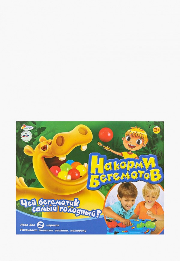 

Игра настольная Играем Вместе, Разноцветный, "Накорми бегемотов"