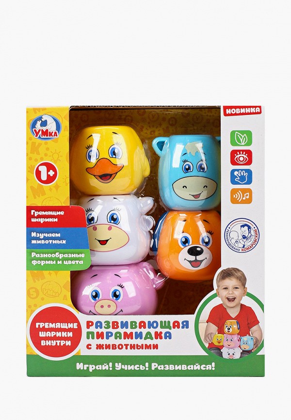 

Игрушка Умка, Разноцветный, «Развивающая пирамидка с животными»