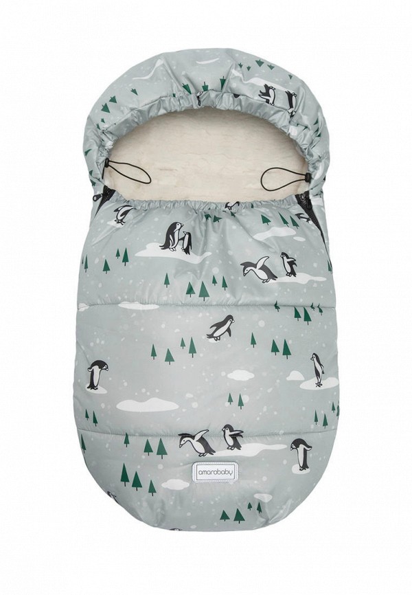 

Конверт Amarobaby, Серый, Snowy Baby Пингвины, 85 см.