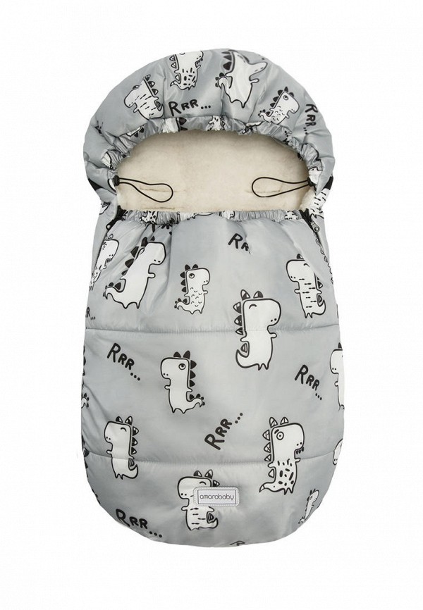 

Конверт Amarobaby, Серый, Snowy Baby Динозавры, 85 см.