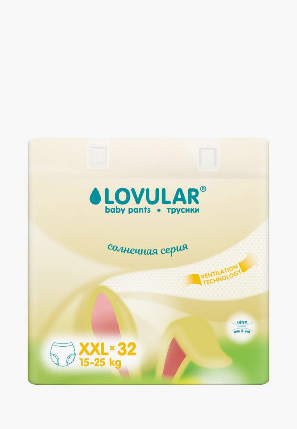 

Подгузники-трусики Lovular, Желтый, Солнечная серия XXL 15-25 кг, 32 шт./уп.