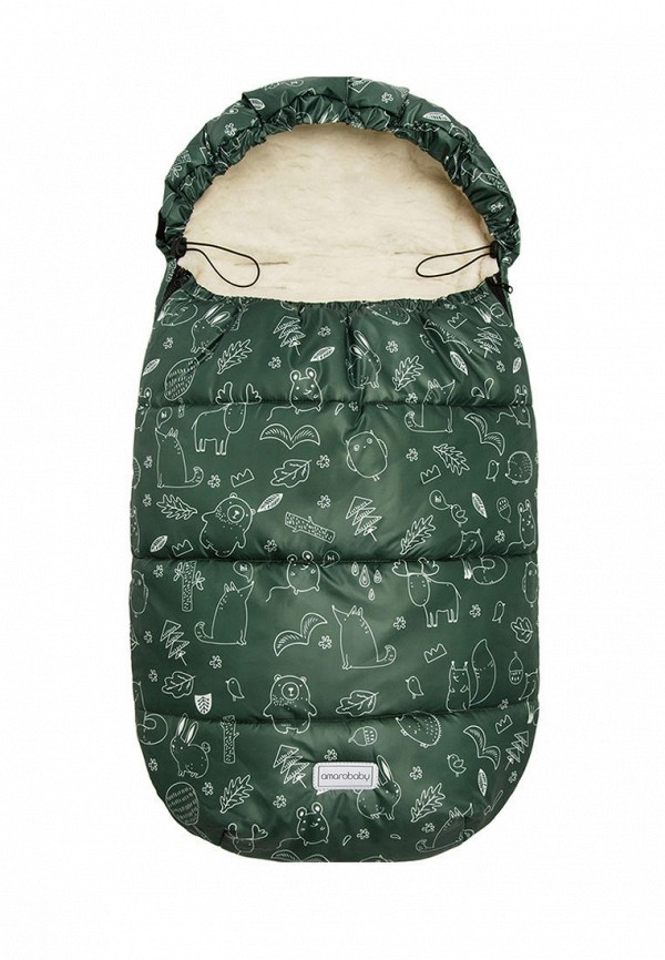

Конверт Amarobaby, Зеленый, Snowy Baby Зверята, 105 см