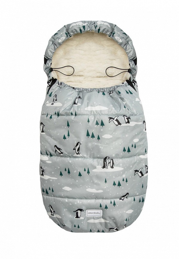 

Конверт Amarobaby, Серый, Snowy Baby Пингвины, 105 см