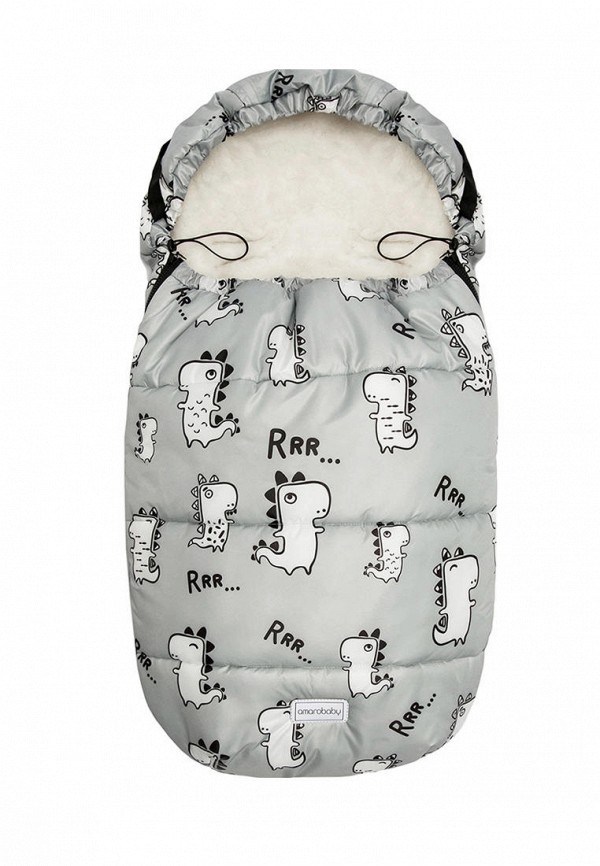 

Конверт Amarobaby, Серый, Snowy Baby Динозавры, 105 см