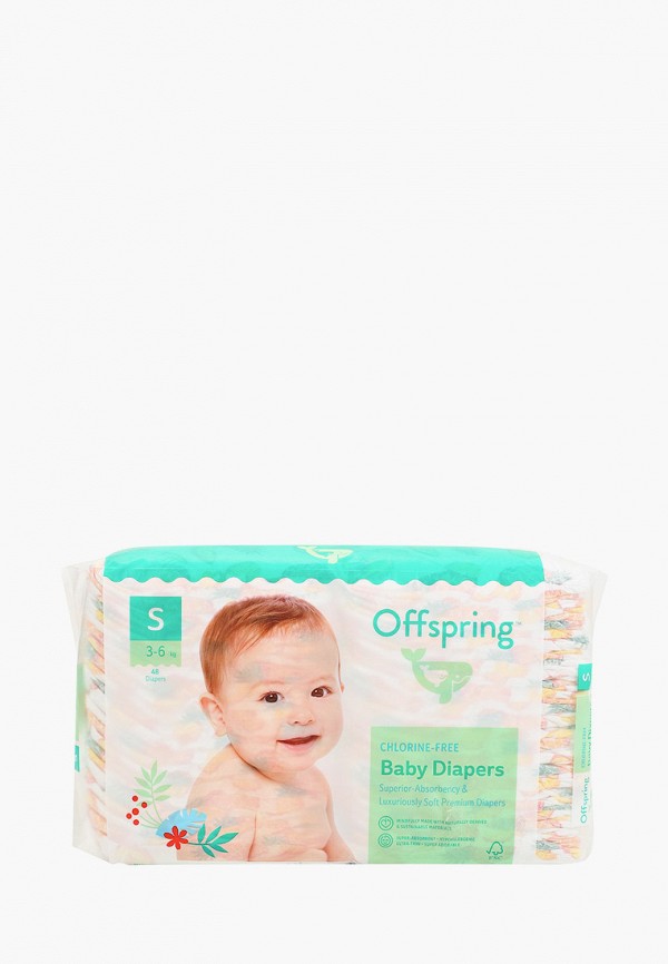 

Подгузники Offspring, Разноцветный, Ананасы, S (3-6 кг) 48 шт.