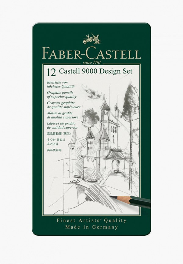 

Набор карандашей Faber-Castell, Серый, "Castell 9000 Design Set", чернографитные, 5H-5B, 12 шт.