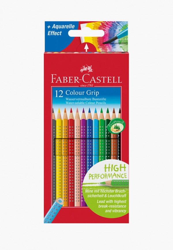 

Набор карандашей Faber-Castell, Разноцветный, "Grip", цветные, трехгранные, 12 цв.