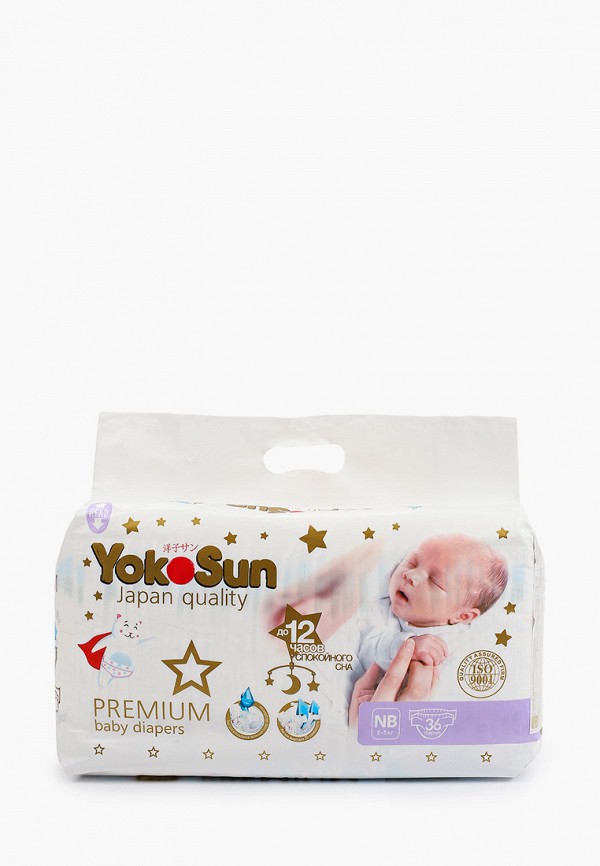 

Подгузники Yokosun, Белый, Premium NB (0-5 кг), 36 шт.