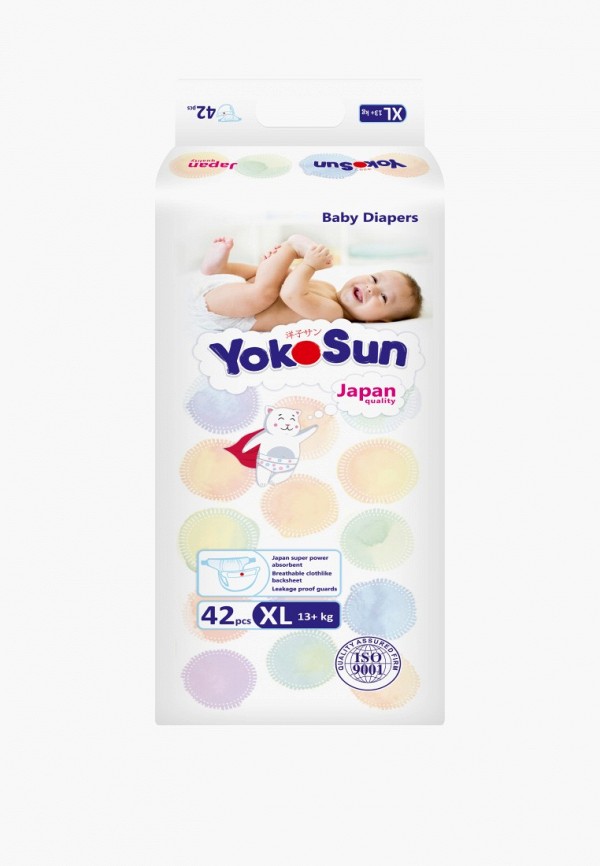 

Подгузники Yokosun, Белый, Comfort на липучках XL (12-20 кг), 42 шт.