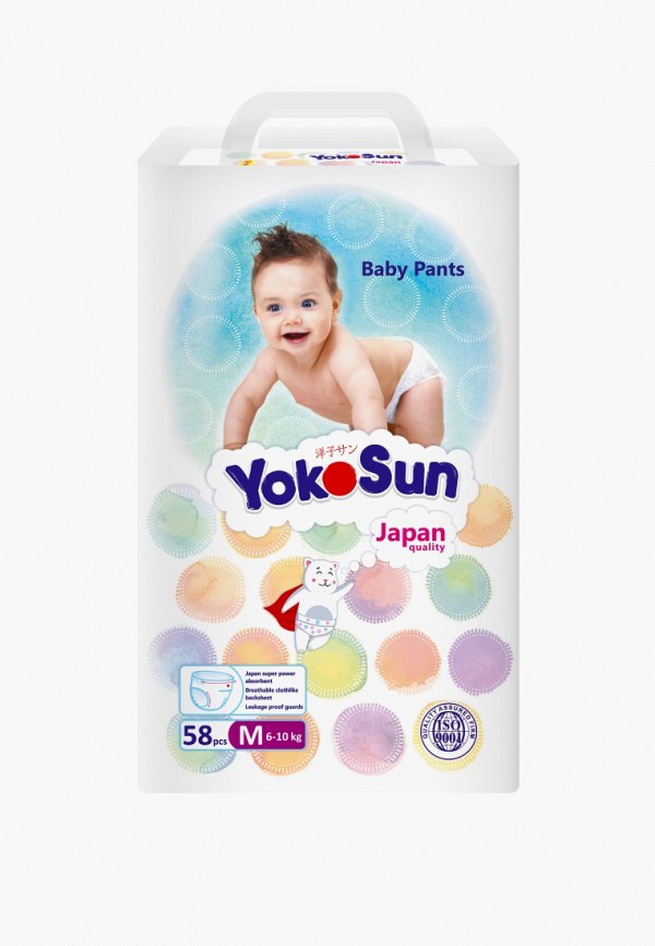 

Подгузники-трусики Yokosun, Белый, Comfort размер M (6-10 кг), 58 шт.