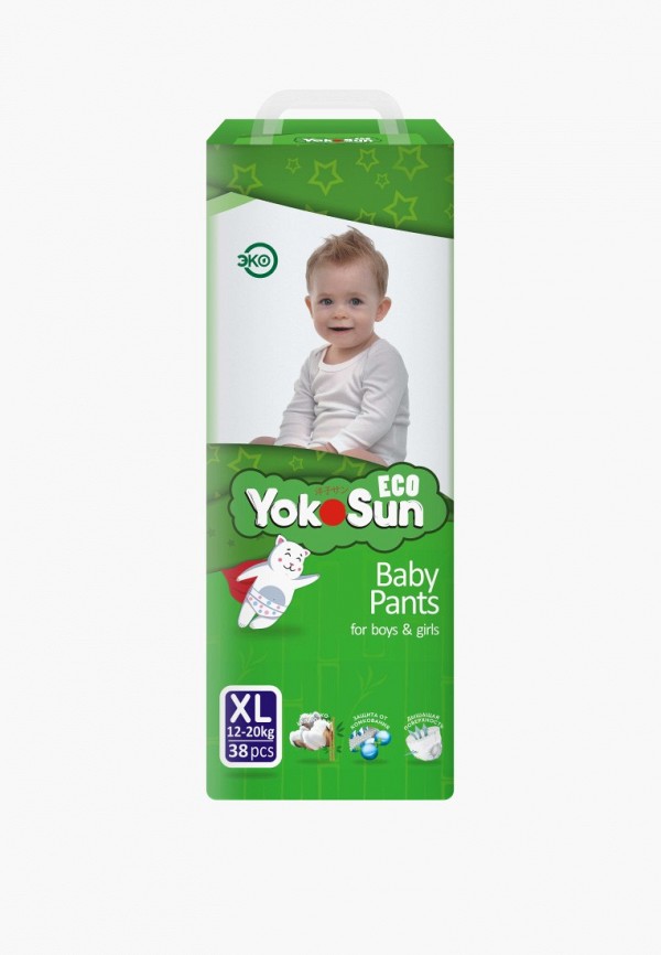 

Подгузники-трусики Yokosun, Белый, Eco, размер XL (12-20 кг), 38 шт